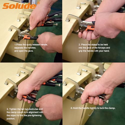 6-Inch C-Clamp Locking Pliers,Heavy Duty Vise Grip Welding Clamp With Swivel Pads for Woodworking,Home,Metalworking,Auto Repair(4 Pack) - Image 5