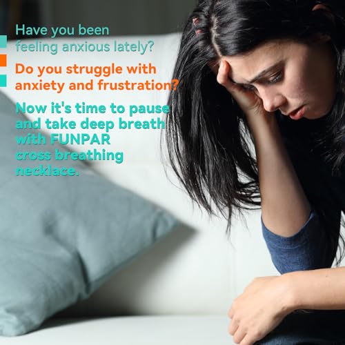 Cross Breathing Necklace for Anxiety, Inspirational Bible Verse Mindfulness Pendant Necklace, Stainless Steel Meditation Breathwork Tool, Anxiety Relief Items for Teens Gift2