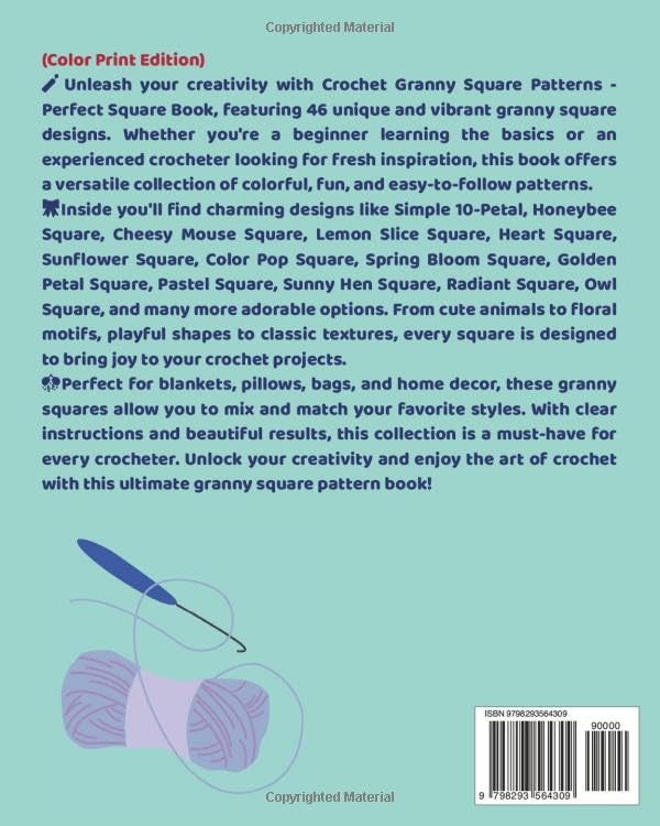 Crochet Granny Square Patterns - Perfect Square Book: A Collection of 46 Beautiful and Easy Crochet Squares for Beginners and Advanced Crafters - Image 2
