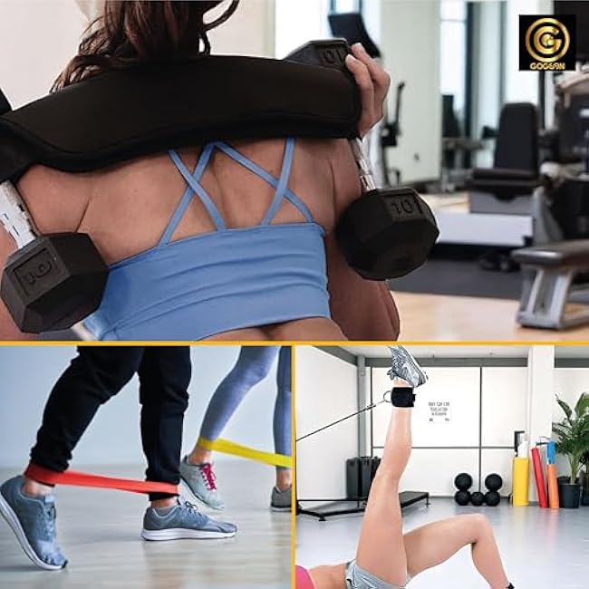 Hip Thrust Belt + Ankle Resistance Bands with Cuffs for Women ¨C Glute Bridge Belt, Cable Ankle Straps, Glute Workout Equipment, Booty Bands for Working Out, Leg & Butt Exercise Set