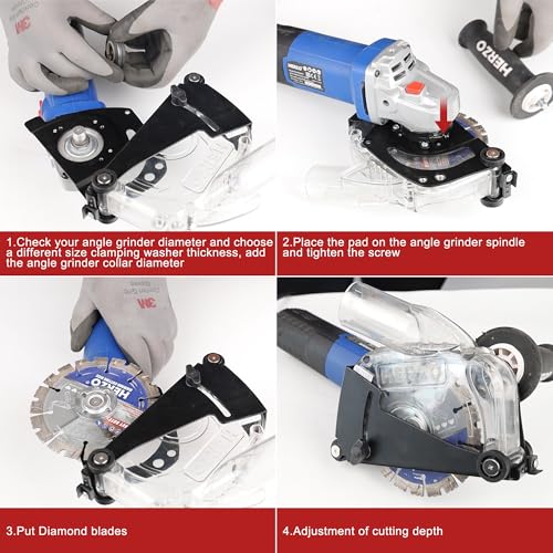 HERZO Suction Hood Angle Grinder 115 mm / 125 mm, Angle Grinder Extraction with Guide Slide 4 HERZO Suction Hood Angle Grinder 115 mm / 125 mm, Angle Grinder Extraction with Guide Slide - Image 4