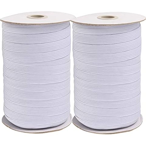 ZEONHEI 2 Roll 1/2 Inch Elastic Bands for Sewing, 196 Yard White Stretch Elastic String, High Elasticity Knit Elastic Spool Soft Flat Elastic Cord for Sewing DIY Craft, 98 Feet Per Roll Cover