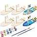 FORMIZON Holzboot Spielzeug, 6 Stück Holz Segelboot Set Malen DIY, Holz Segelboot für Kinder, Mini Holz Segelboot Lernspielzeug Handwerk DIY Kinderspielzeug Bemalen und Dekorieren (6pcs)