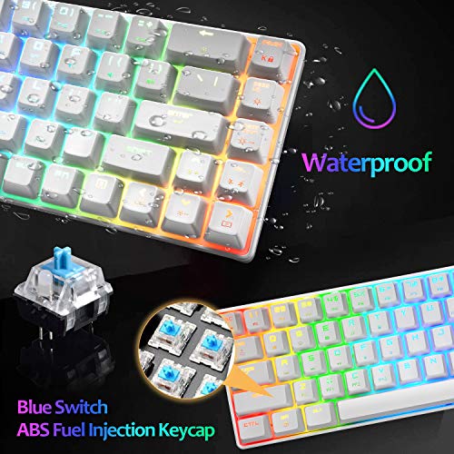 60% Mechanical Gaming Keyboard Type C Wired 68 Keys LED Backlit USB Waterproof Apex Pro illuminated Keyboard 18 Chroma RGB Lighting Backlight Anti-ghosting Keys for Gamers and Typists (Blue Switch) 60% Mechanical Gaming Keyboard Type C Wired 68 Keys LED Backlit USB Waterproof Apex Pro illuminated Keyboard 18 Chroma RGB Lighting Backlight Anti-ghosting Keys for Gamers and Typists (Blue Switch)