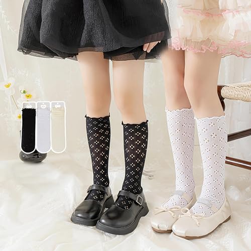 Crew Socks for Women, Girl Dancing Socks for Outdoor Antimosquito Sock for Kids Ruffle Trim Sock for Little Girls4