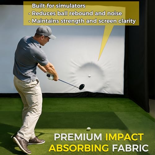 Image of Diandian Golf Simulator Enclosure Kit 10 x 8 ft, 4K-Ready Dual-Layer Projection Impact Screen, Safety Side Netting & Thick Foam Edge Padding for Indoor Home Garage Golf Cage Practice Training