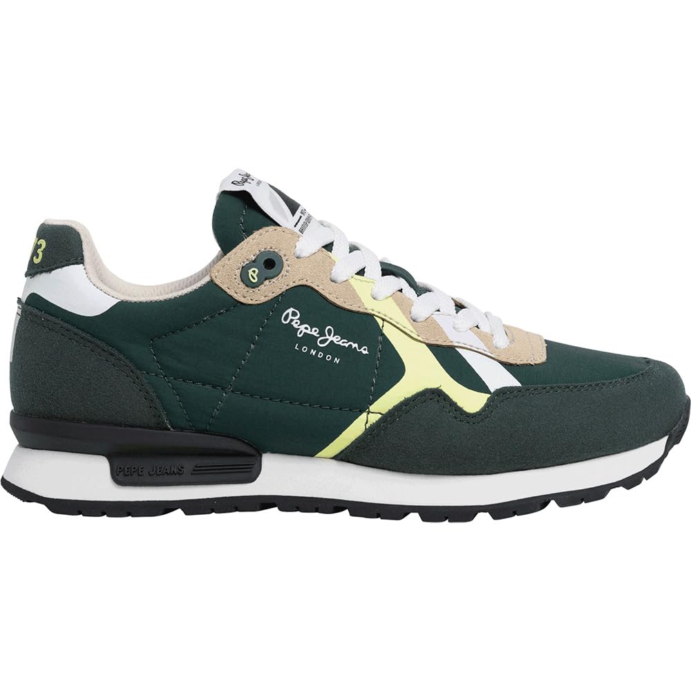 Pepe Jeans Boy's Brit Rump B Sneaker, Green (Forest Green), 2.5