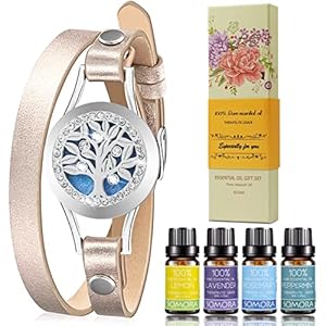 Gifts Set for Women Aromatherapy Essential Oil Diffuser Bracelet, Unique Birthday Gift Ideas for Mom, Best Friend, Sister, Anniversary & Valentine’s Day Gifts for Wife, Girlfriend