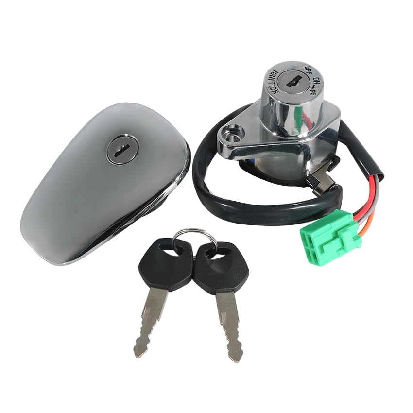 Ignition Switch Fuel Gas Cap Seat Lock Keys for Suzuki 37110-38B02 37110-38B03 44200-38870, 44200-38820 44200-38850 44200-38860, for Suzuki VS750 Intruder 750 / VS800 Intruder 800