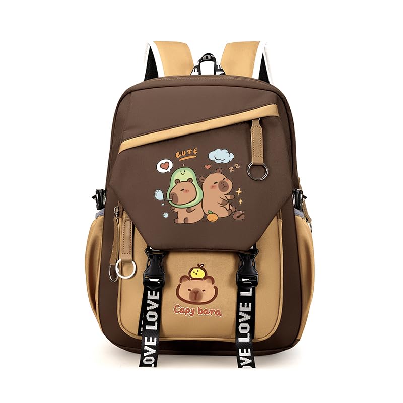 Capybara Cute Backpack with Pencil Case&Tote Bag Casual Travel Bookbag (Style 2)