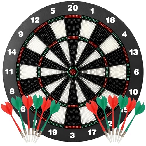 Houbobo Dart Board for Adults and Kids Professional Dartboards with 12Pcs Safety Darts Perfect Dart Game Gifts for Christmas Parties Birthdays or Celebrations