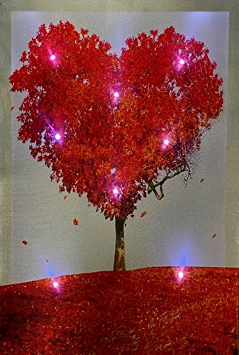 Samarkand - Lights Cuadro LED con iluminación LED - Lienzo decorativo (65 x 45 cm), diseño de árbol Cover