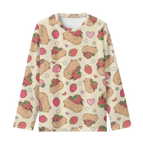 HUIACONG Crewneck Long Sleeve Tee Shirt for Boys Girls Sweatshirt for Children