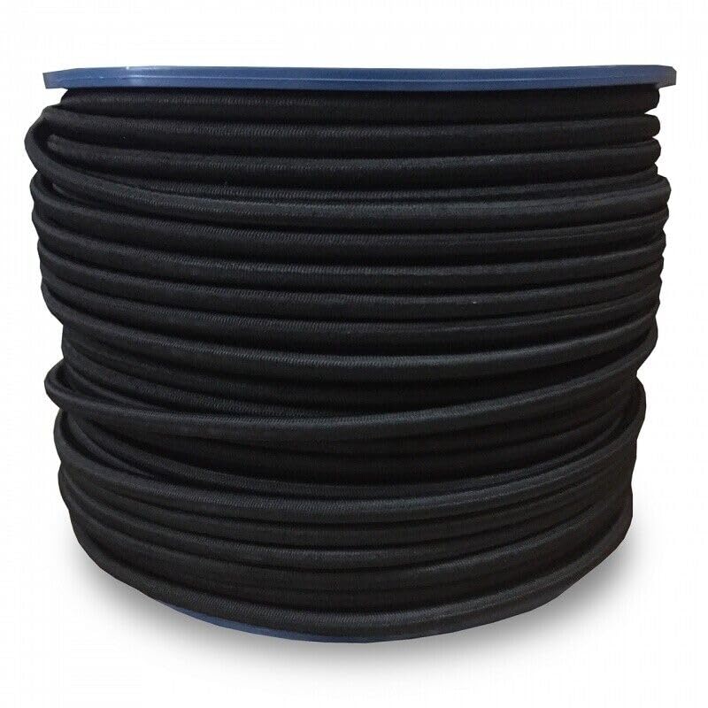 10mm Shock Cord Elastic Bungee X 100 Metre Reel Black Trade Reels