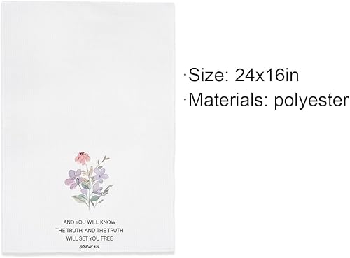 Miniatura 4 de EXUQO Versículo bíblico cristiano Juan 832 You Will Know The Truth and The Truth Will Set You Free Toallas de cocina y paños de cocina, paños de