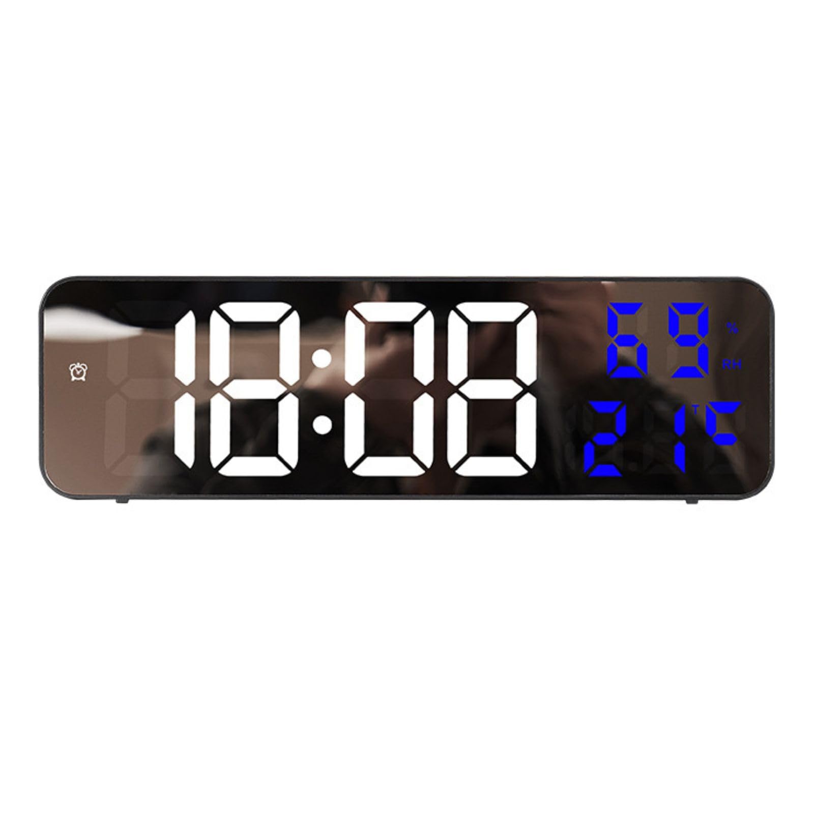 Minorel LED Digital Clock, Wall Clock, Table Clock, Temperature, Humidity, Date, Calendar, Alarm, Snooze, USB Battery, Brightness Adjustment, Automatic Night Dimming, 12/24 Hour Display Switching