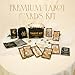 Tarot Cards with Guide Book, 78 Black Tarot Deck Set with Table Cloth, Chakra Stones, Velvet Bag and More, Classic Tarot Cards for Beginners Kit, Fortune Telling Game