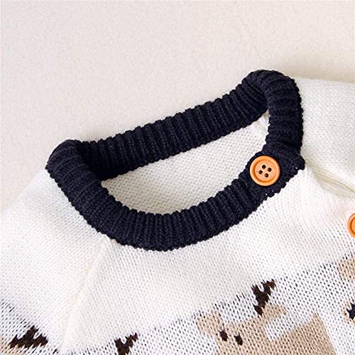 Xmas Gebreide Onesie voor Baby Jongens Meisjes Kerst Pullover Pasgeboren Mijn Eerste Xmas Romper Rood Baby Trui Bodysuit Outfit, Donkerblauw, 6-12 Maanden - Afbeelding 6