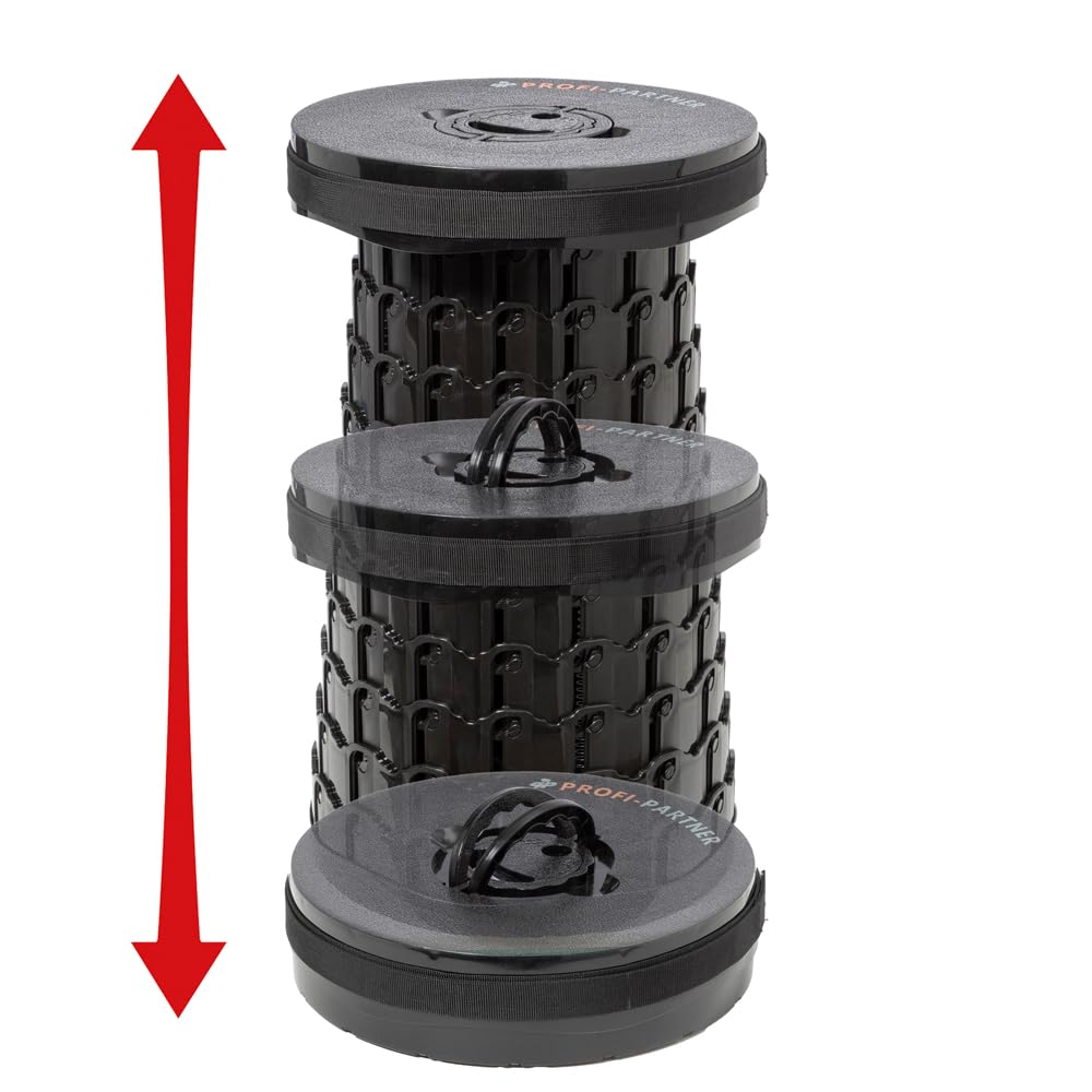 Taburete XXL de altura ajustable, ideal para camping, viajes y descansos, con cojín giratorio y espuma viscoelástica, portátil y soporta hasta 500 kg