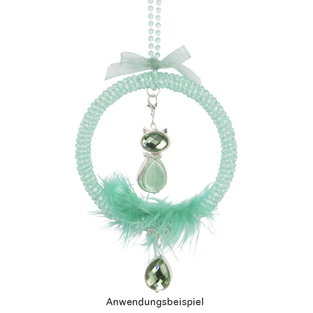 Ideen mit Herz Anelli in plastica | bianco | Anelli per acchiappasogni | Macramè | Gemme da decorare ulteriormente | Ø interno 7,7 cm, Ø esterno 8,2 cm, 6 mm di spessore | 10 pezzi