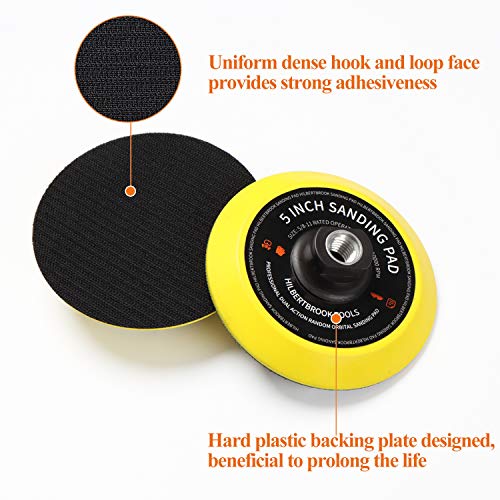 Hilbertbrook BP20200001 5 Inch Hook And Loop Backing Pad 5'' Backing Plate With 5/8-11 Threads Sanding Pad Angle Grinder Accessories Sanding Buffing Polishing thumb #2