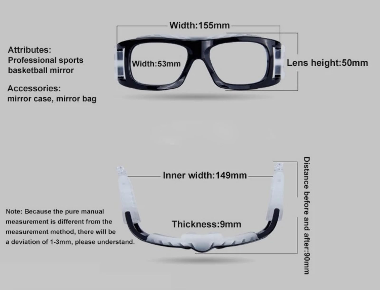 Gafas deportivas, gafas de baloncesto antiempañamiento, para entrenamiento de fútbol, raquetball, entrenamiento, gafas de seguridad para adultos y jóvenes