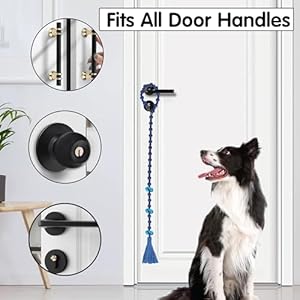 Canine Doorbells, Canine Doorbells for Potty Coaching, Adjustable Hanging Door Bell with 9 Bells Canine Bells to Go Outdoors for Small Medium Massive Canine (Navy Blue)