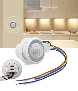 Smartomatic Small PIR Motion Sensor with Adjustment (Day/Night Sensing & Time delay) Setting 100-240V AC 40W