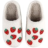 Strawberry Slippers Cute Comfy Bedroom Slippers For Women,House Memory Foam Slippers,house shoes for women slippers,Ladies Fuzzy slippers For Hospital Delivery,Womens Slippers Size 7,39-40