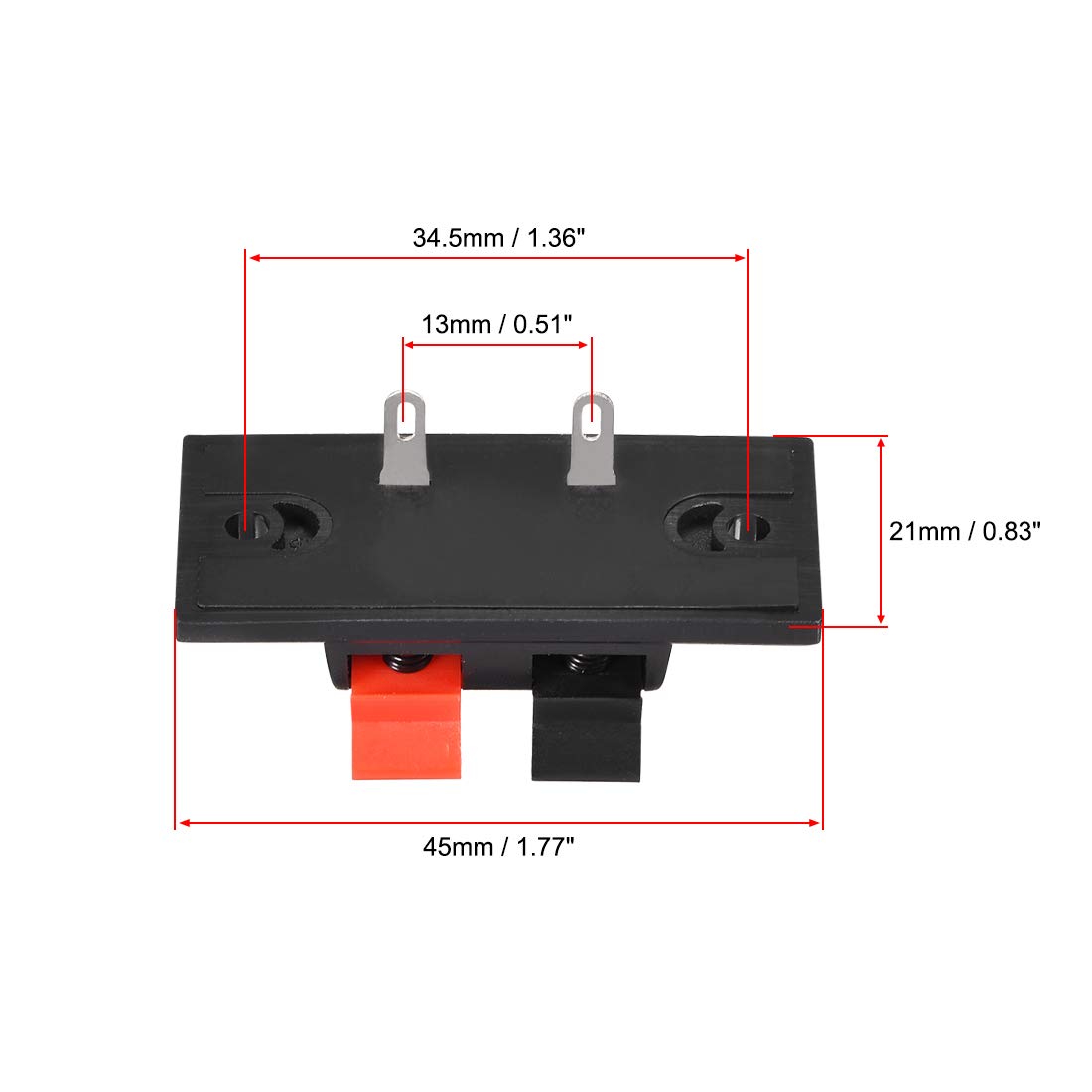 uxcell 2 Way Spring Speaker Terminal Clip Push Release