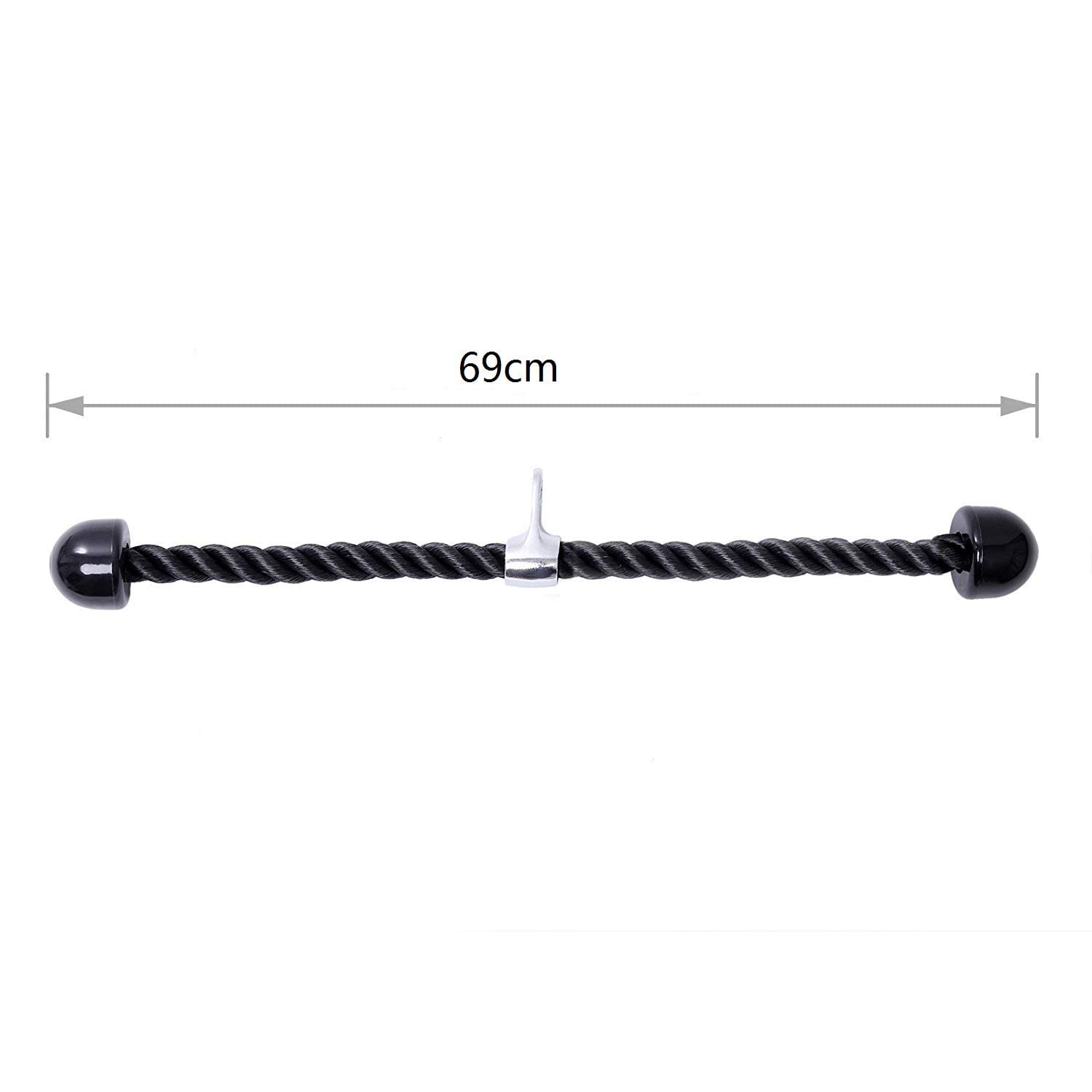 Corde Triceps KYLIN SPORT - 68.5cm, Nylon Renforcé - Pour Machine Poulie, Musculation Biceps/Triceps