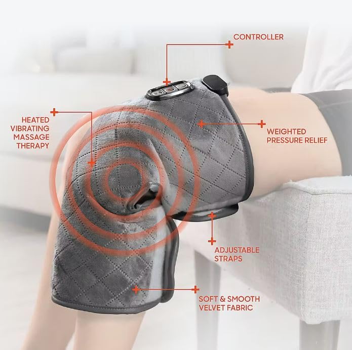 Rhyhorn Knee Massager with Heat, 2 Heat & 5 Massage Settings for 10 Relaxing Combinations Leg Knee Brace for Arthritis and Circulation Heated Wrap for Injury and Joint Recovery 3