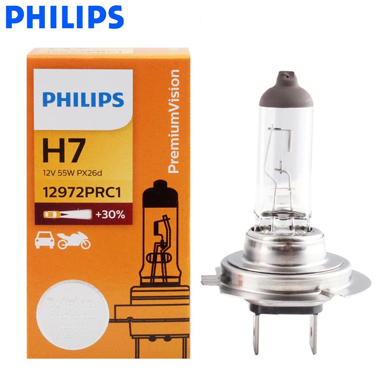 Image of PHILIPS H7 12972 Premium Halogen Headlight Bulb (12V, 55W) H4 12342 Premium Halogen Headlight Bulb (12V, 60 /55W)