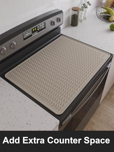 Stove Top Covers for Electric Stove, Food Grade Heavy Duty Silicone Glass Stove Top Cover Protector, Induction Cooktop Protector, Heat Resistant Range Ceramic Stove Top Covers Mat, Oven Cover