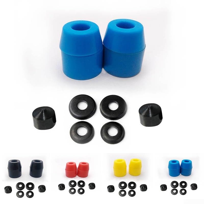 Polyurethane Skateboard Truck Bushings Washers Kit, Shock Absorber, Black/Red/Yellow/Blue Colors, 80g Weight, Fits 7 Inch Bracket(Black)