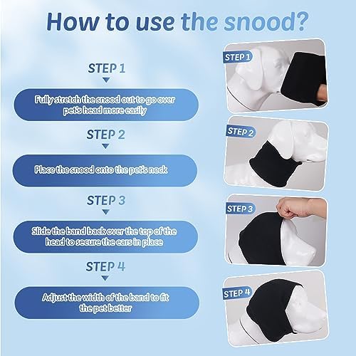 COMFPET Paraorecchie Cane Cuffie Per Cani Antirumore, Snood Per Cani Copriorecchie Invernale per Cani e Gatti, Cura Delle Orecchie, Grande, M(nero)