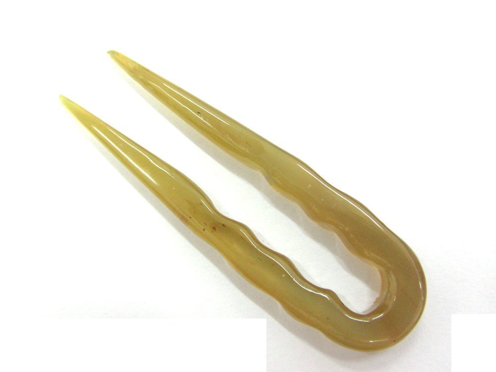 Marycrafts Horn Simple Small Hair Fork, Hairpick Hair Accessories, Hair Jewelry Handmade 3" Light Shade