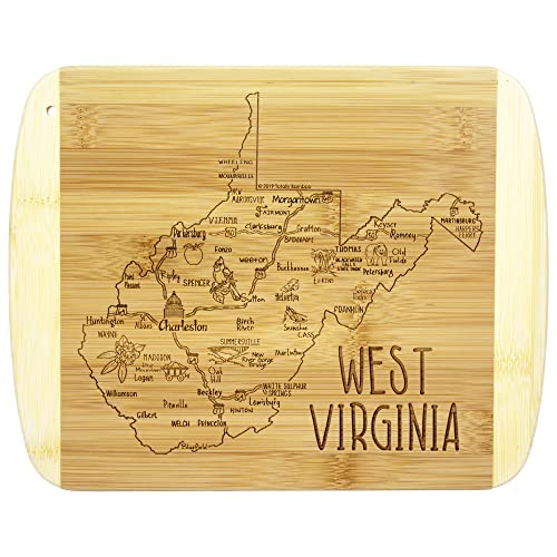 Image of Totally Bamboo A Slice of Life West Virginia Engraved Map Cutting Board