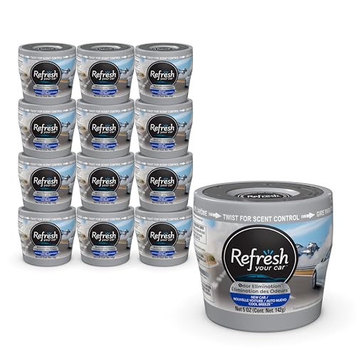 Image of Refresh Your Car! Gel Can (New Car /Cool Breeze Dual Scent, 5 oz), 24 Value Pack