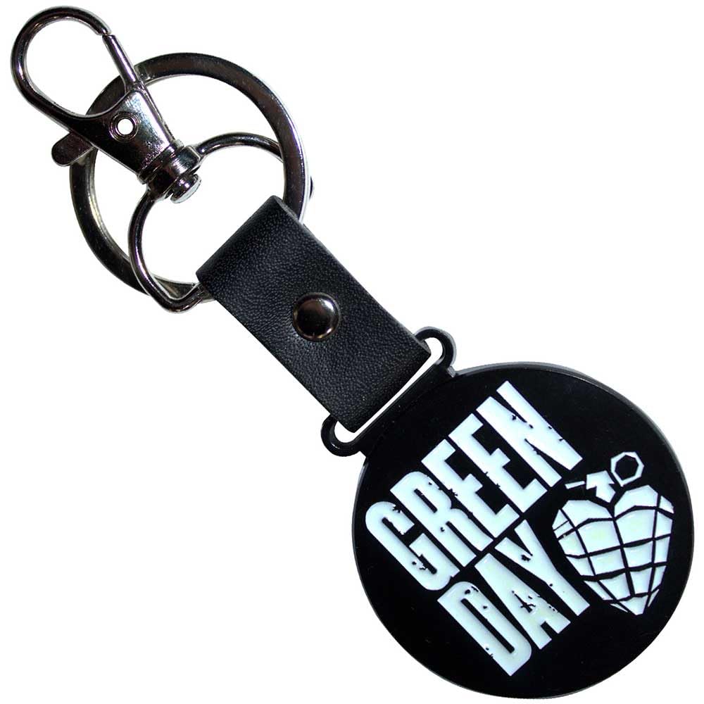 Rock Off officially licensed products Green Day Stacked Logo And Grenade Circle Keychain One Size
