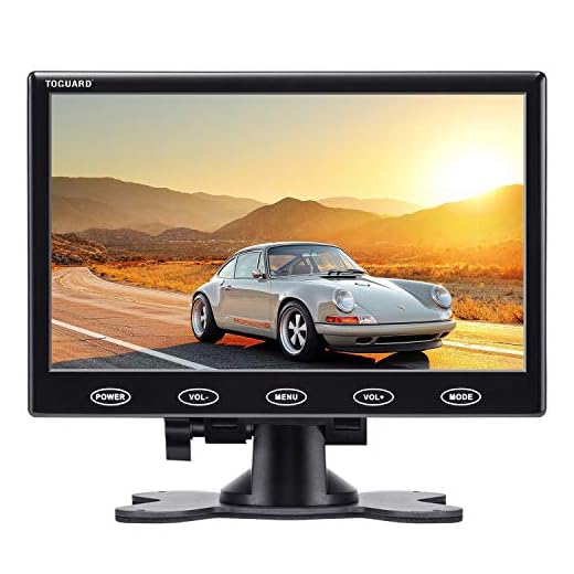 TOGUARD 7inch Monitor Display Small Portable Security Monitor USB Powered LCD Display Screen with AV VGA HDMI Input, Touch Keys, Built-in Speakers, Remote Control for Raspberry Pi PC Security Camera