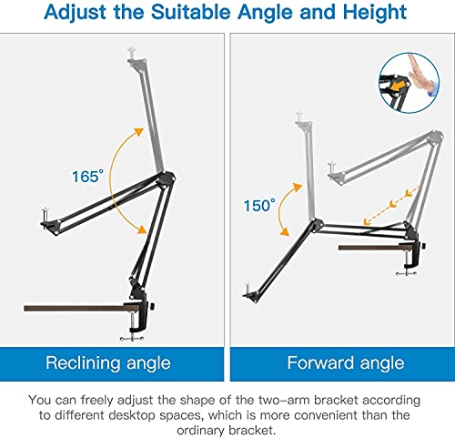 Etubby Webcam Mount Phone Holder Suspension Scissor Arm Webcam Stand Camera Phone Tripod Holder for Cellphones, Logitech Webcam C920 C930 C922 C615... - Image 4