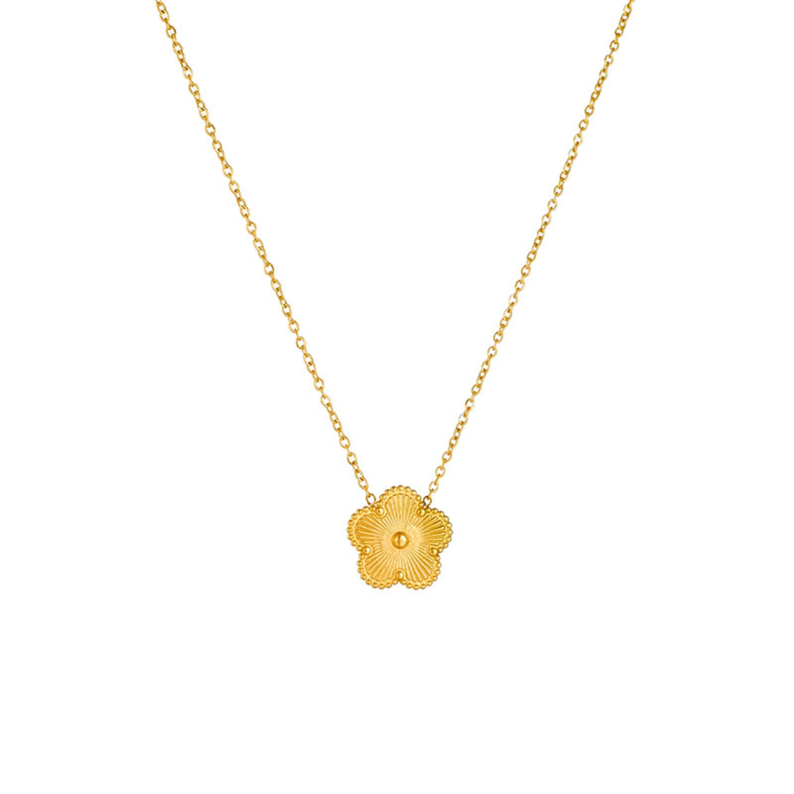 Gold Choker Necklace for Women 14K Gold Plated Layering Necklaces Charm Pendant Necklace with Gift Box for Valentine's Day Gift