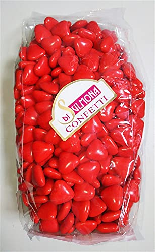 Dragées de Sulmona - Rouge Dragées - Avec chocolat, mini coeur - 1 Kg