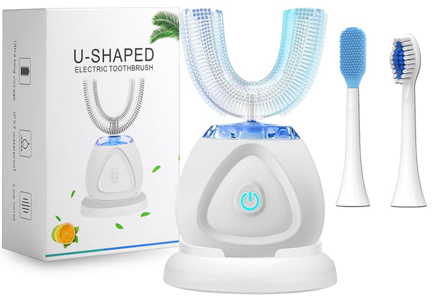 360 Ultrasonic Toothbrush, Automatic Toothbrushes Auto Sonic Tooth Brush, Teeth whitening Brush with Timer & Wireless Charging 360° Ultrasonic Electric Toothbrush for Adult