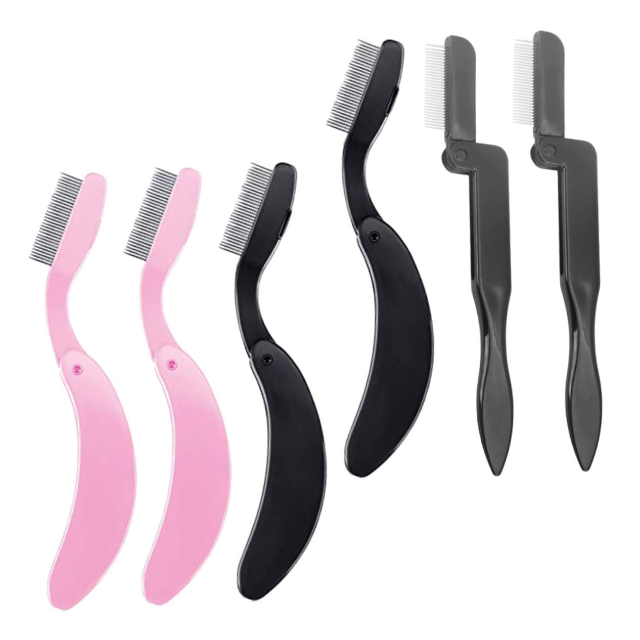 Didiseaon 6 Pack Stainless Steel Eyebrow Comb Folding Lash Brush Makeup Tool for Shaping