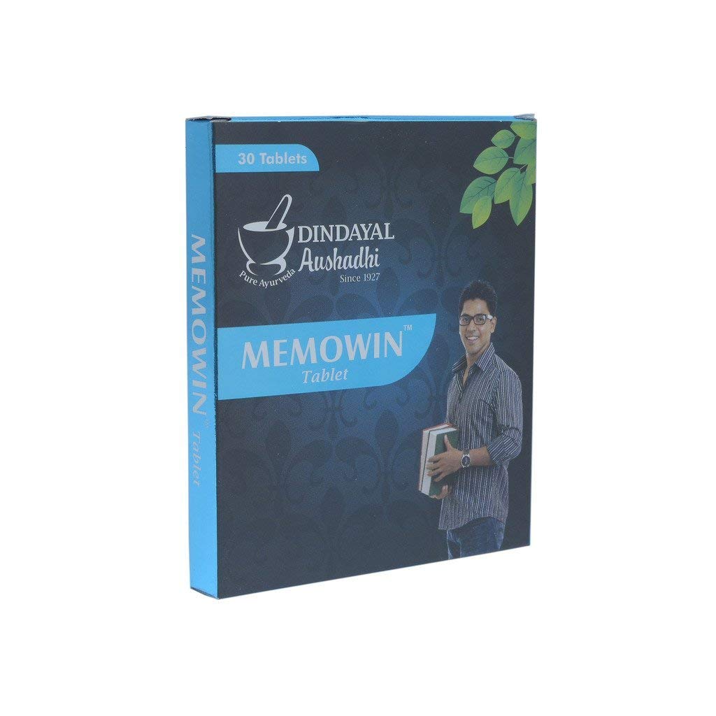 Dindayal Memowin Tablets | Ayurvedic Brain Tonic for Kids & Students | Boosts Memory, Focus & Learning | Supports Mental Clarity & Restful Sleep | Pack of 2 |60 Tablets |