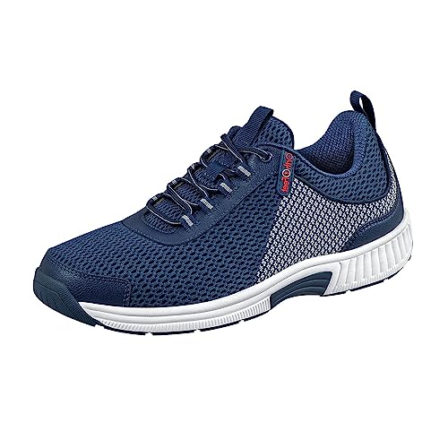Orthofeet Men's Orthopedic Blue Knit Edgewater Sneakers, Size 9
