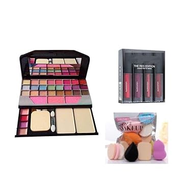 Women's & Girl's Women's & Girl's TYA 6155 Multicolour Makeup Kit and 4in1 Liquid Matte Minis Lipsticks with 6in1 Beauty Blenders Makeup Sponges - (Pack of 11)