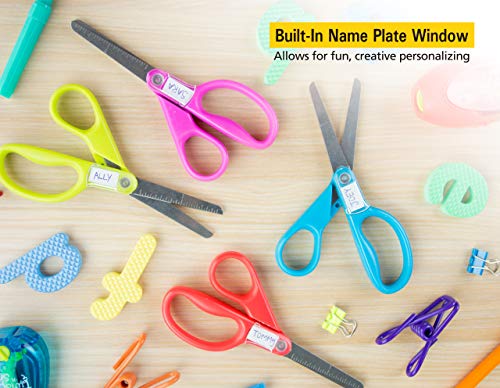 Stanley 5” Kids Scissors, Blunt Tip, Safety, Comfortable, For Left And Right Handed Use, For Office School Student Crafts, Assorted Colors, 8 Pack #TOP3